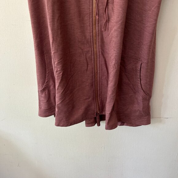 Logo Lounge Lori Goldstein Tunic Top Womens Large Purple Zip Up Pockets Hooded - Picture 2 of 7